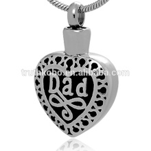 Meilleure vente élégant papa émail coloré toujours dans mon coeur pendentif commémoration de la crémation pendentif urne cendres bijoux